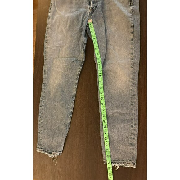 Agolde Nico Button-Fly  Distressed High-Waisted Straight-Leg Ankle Jeans Size 30 - Picture 9 of 9